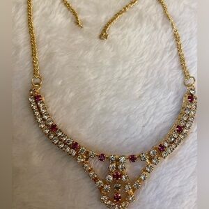 Needs Repaired‎ Vintage Rhinestones Necklace Needs Clasp